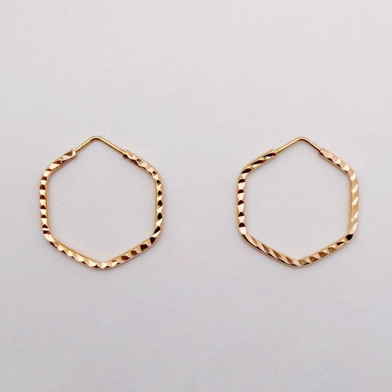 گوشواره زنانه طلا ۱۸ عیار گوشواره حلقه ای تمام تراش نی گلد