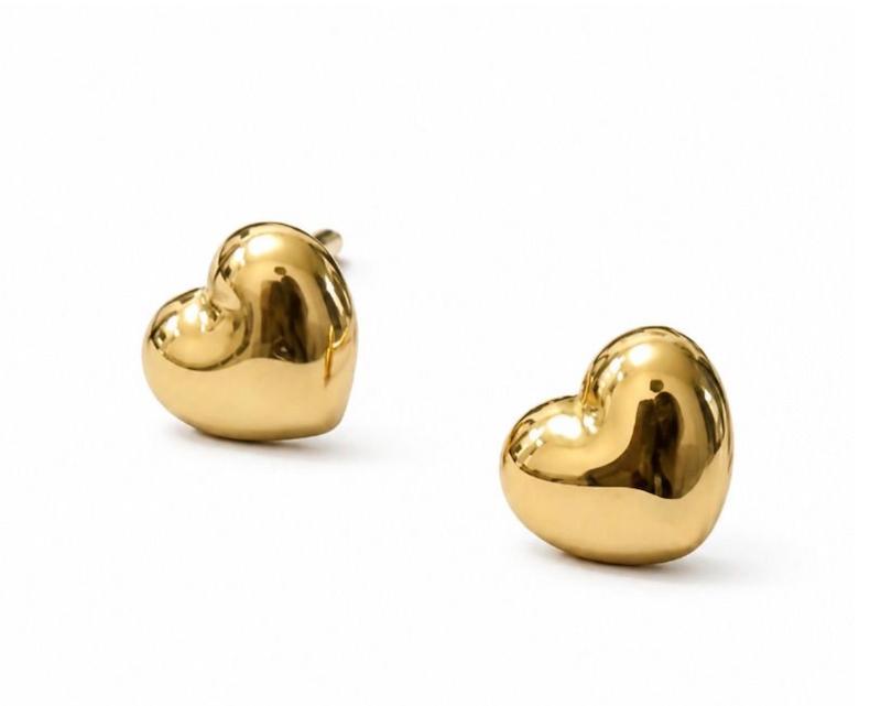گوشواره زنانه طلا ۱۸ عیار گوشواره میخی قلب 1140 گالری طلا دینگ