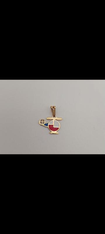 آویز بچگانه طلا ۱۸ عیار پلاک هلیکوپتر فندق
