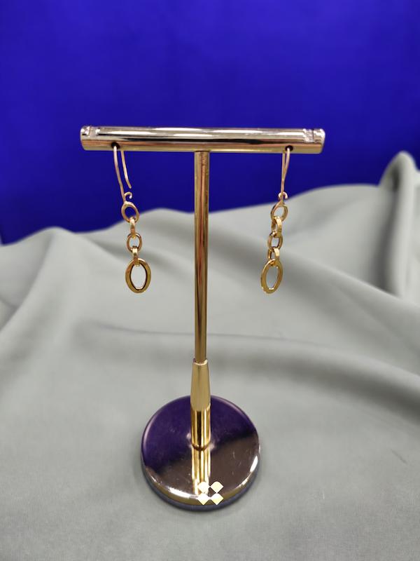 گوشواره زنانه طلا ۱۸ عیار لونا (کم‌اجرت) گالری طلای یمنا