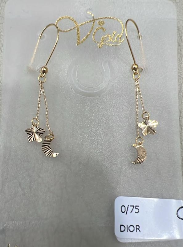 گوشواره زنانه طلا ۱۸ عیار گوشواره عصائی ونکلیف گالری طلای فام