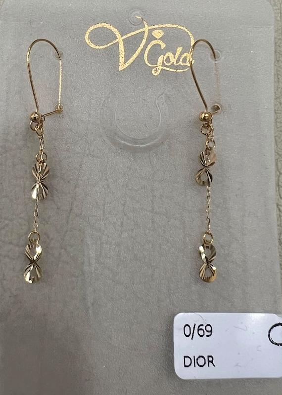 گوشواره زنانه طلا ۱۸ عیار گوشواره عصائی بینهایت گالری طلای فام