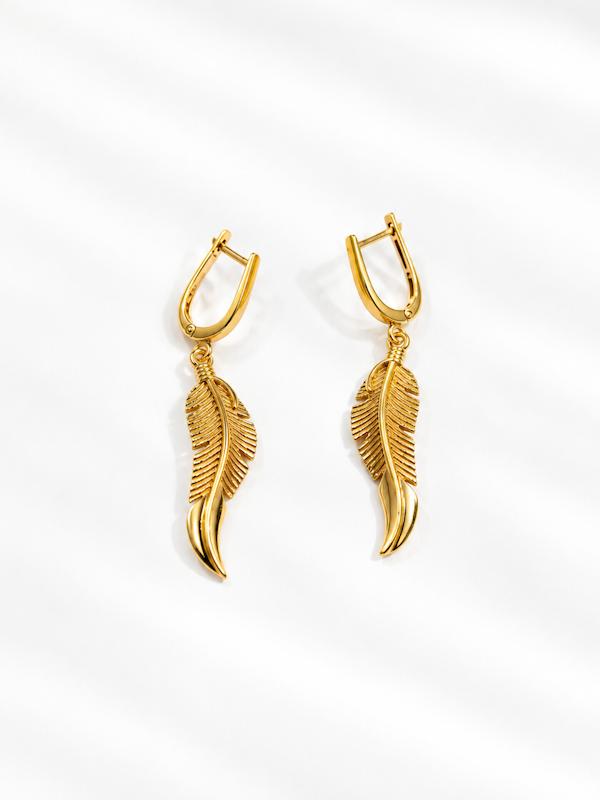 گوشواره زنانه طلا ۱۸ عیار گوشواره برگ طلای شیک