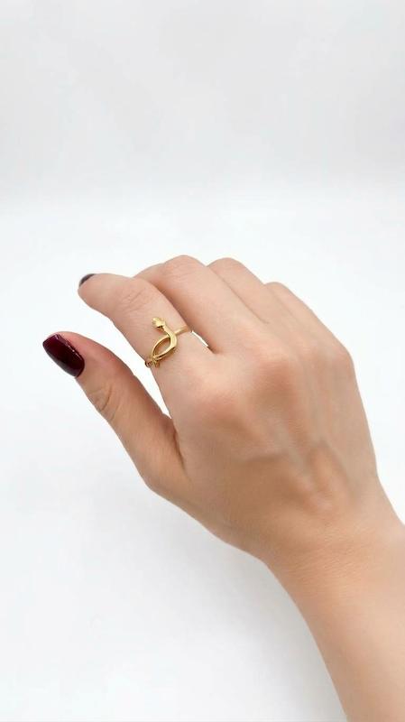 انگشتر زنانه طلا ۱۸ عیار انگشتر مار گالری  آویز زر