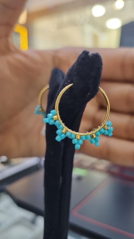 گوشواره زنانه طلا ۱۸ عیار میوکی کسر سنگ گالری طلا و سکه مه آرا