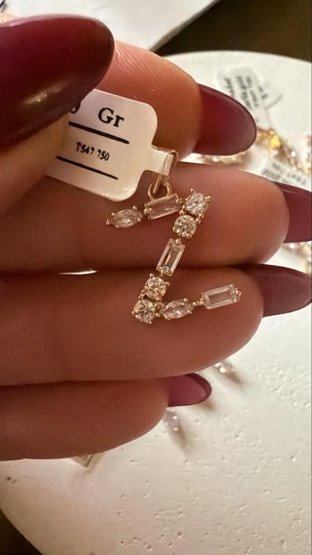 آویز زنانه طلا ۱۸ عیار اويز z طرح جواهر Matows_gold_gallery