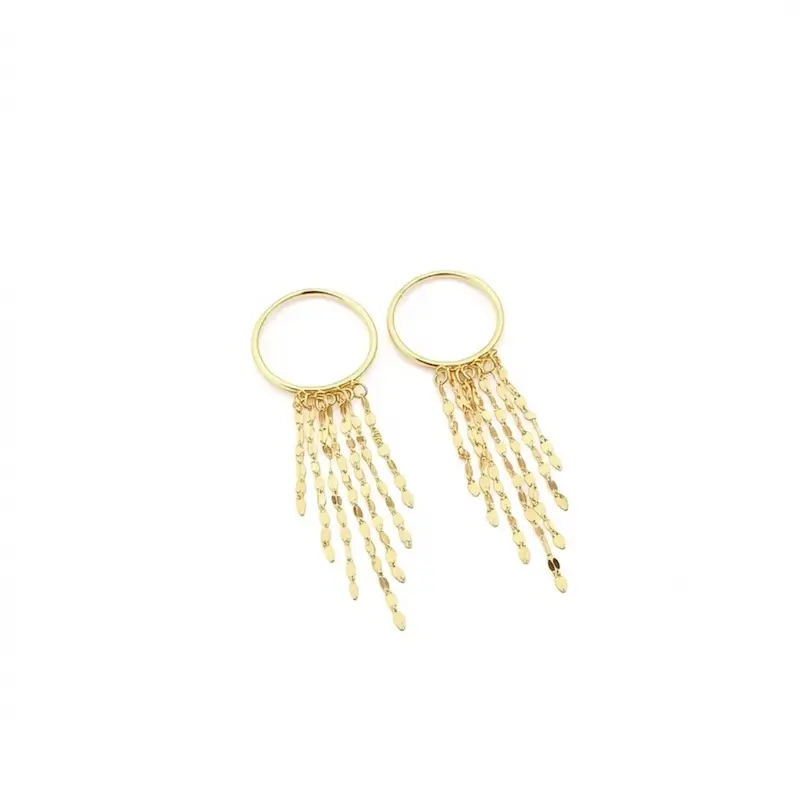 گوشواره زنانه طلا ۱۸ عیار شرابه ای گالری طلا دلبرانه