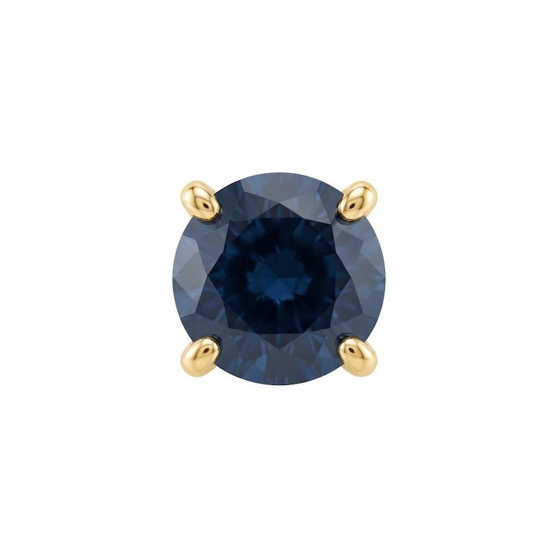 آویز زنانه طلا ۱۸ عیار تک نگین زیرکنیا گرد رنگ سرمه ای Matows_gold_gallery2