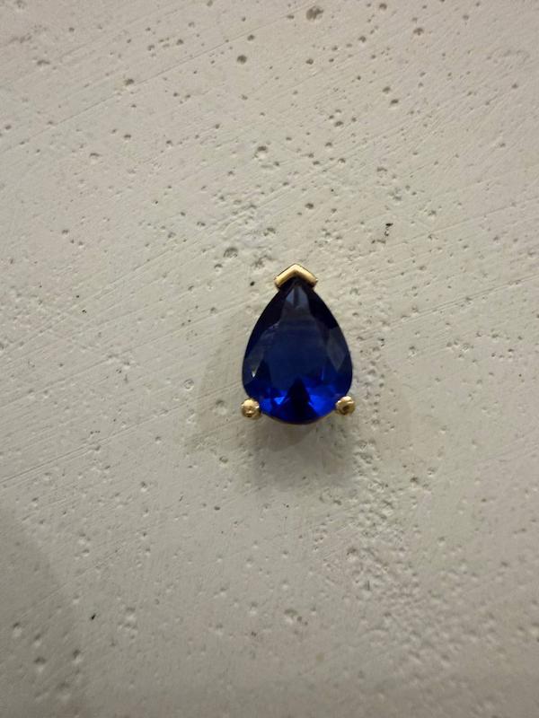 آویز زنانه طلا ۱۸ عیار نگین اشکی زیرکنیا رنگ‌ سرمه ای Matows_gold_gallery2