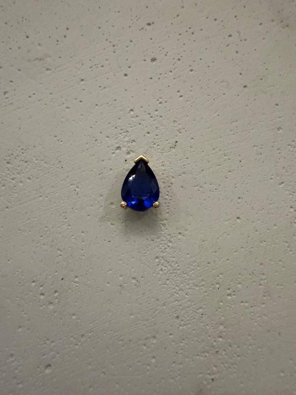 آویز زنانه طلا ۱۸ عیار نگین اشکی زیرکنیا رنگ‌ سرمه ای Matows_gold_gallery2