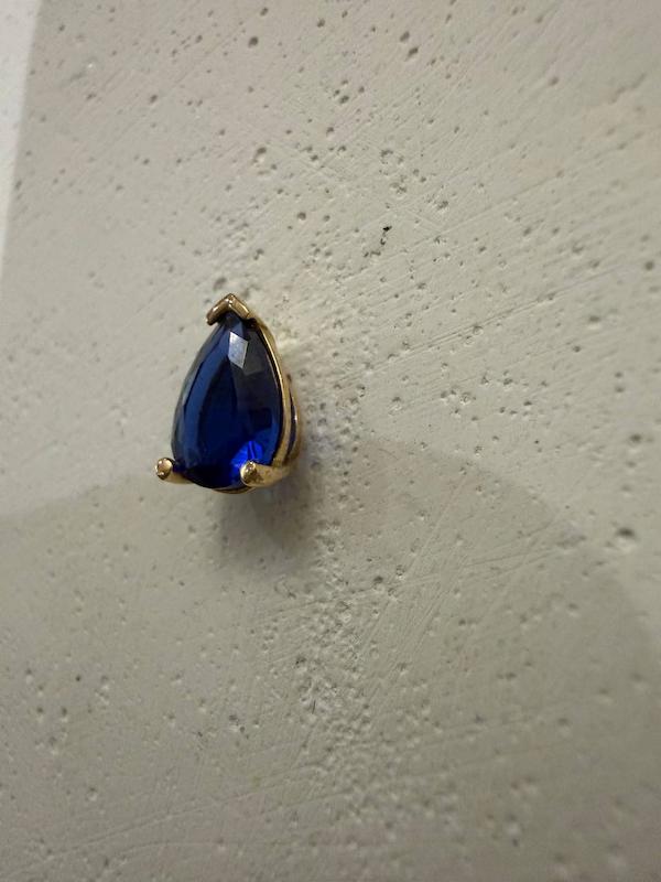 آویز زنانه طلا ۱۸ عیار نگین اشکی زیرکنیا رنگ‌ سرمه ای Matows_gold_gallery2