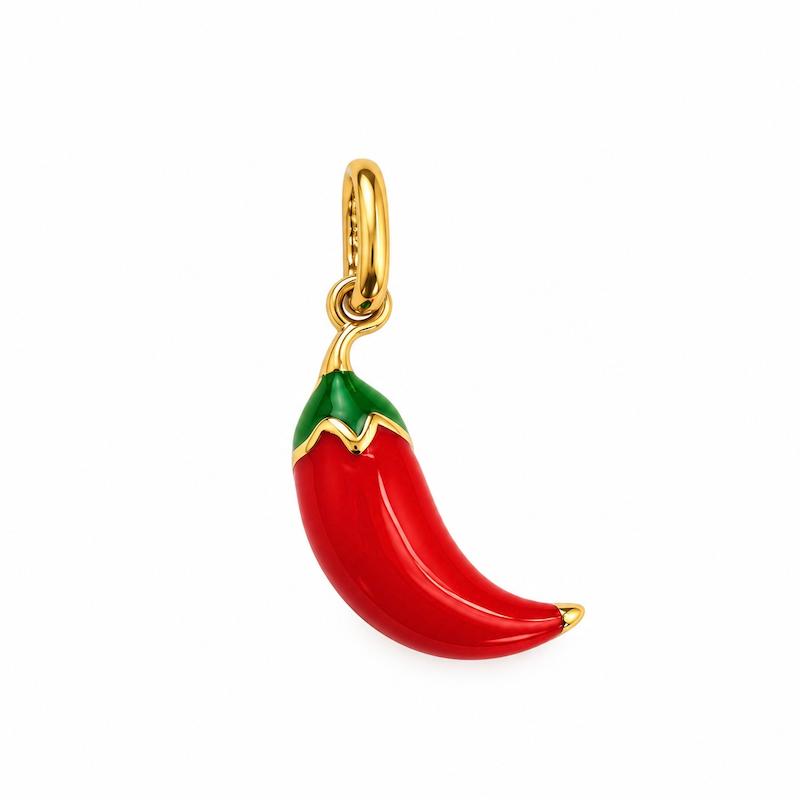 آویز طلا ۱۸ عیار فلفل با کسر مینا گالری زرنوش