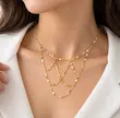 گردنبند زنانه طلا ۱۸ عیار گردنبند زنجیری طرح شرابه ای خلیجی ایلی گالری