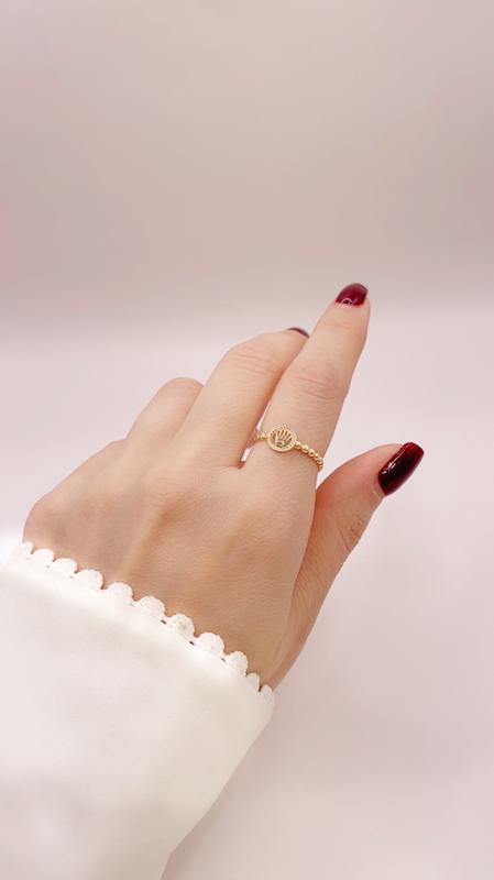 انگشتر زنانه طلا ۱۸ عیار انگشتر تاج و دایره گالری امانت Amanat fine jewellery