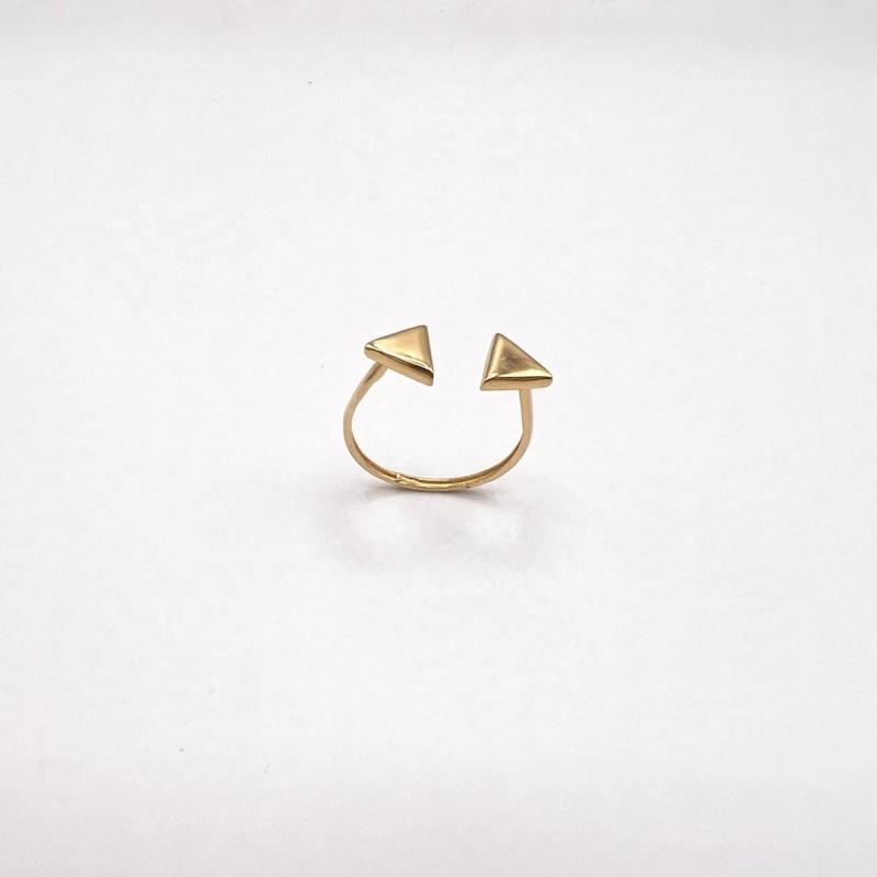 انگشتر زنانه طلا ۱۸ عیار انگشتر دو مثلث گالری امانت Amanat fine jewellery
