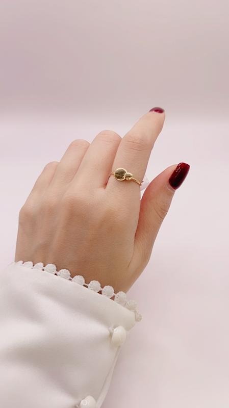 انگشتر زنانه طلا ۱۸ عیار انگشتر دو دایره گالری امانت Amanat fine jewellery