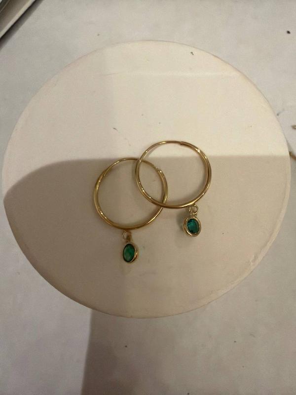 گوشواره زنانه طلا ۱۸ عیار گوشواره تک اویز مارکو سبز Matows_gold_gallery