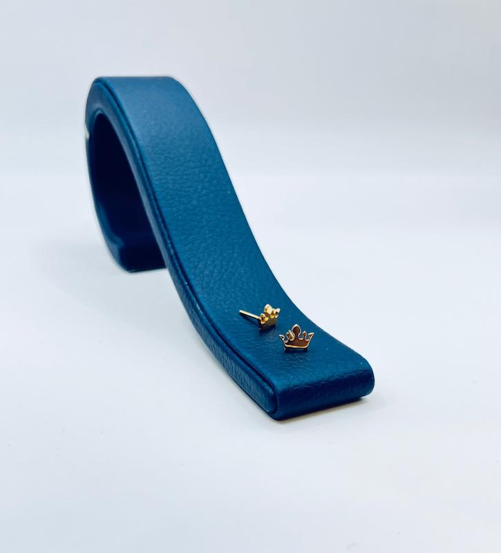 گوشواره زنانه طلا ۱۸ عیار گوشواره میخی تاج گالری امانت Amanat fine jewellery