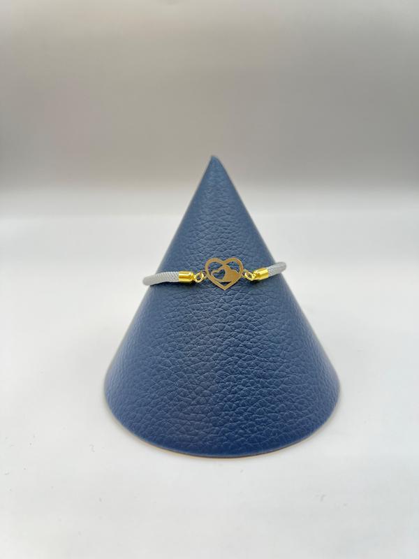 دستبند طلا ۱۸ عیار دستبند بند نخی سه دل گالری امانت Amanat fine jewellery