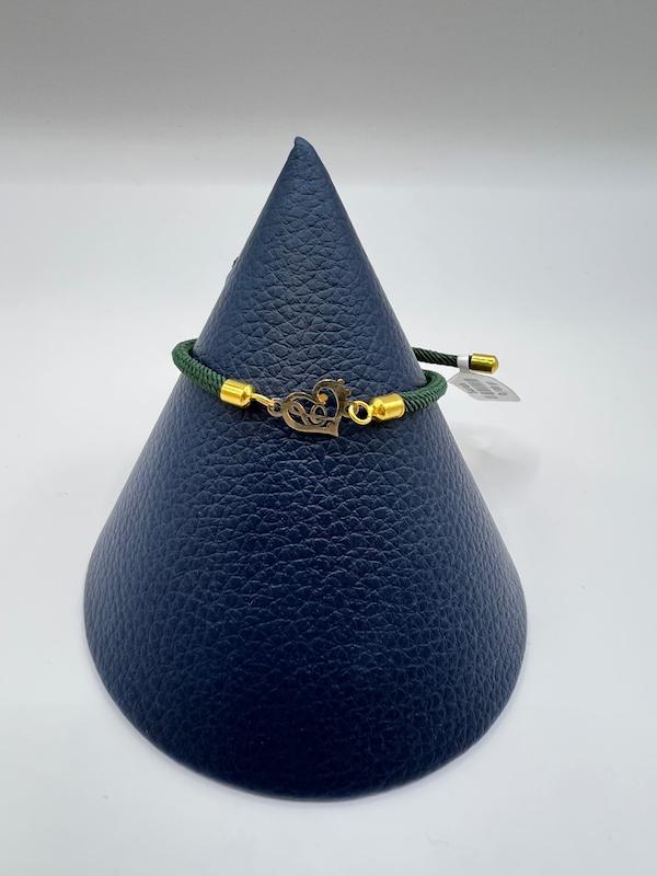 دستبند طلا ۱۸ عیار دستبند بند نخی قلب و سل گالری امانت Amanat fine jewellery