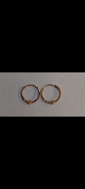 گوشواره زنانه طلا ۱۸ عیار گوشواره حلقه ای گوی فندق