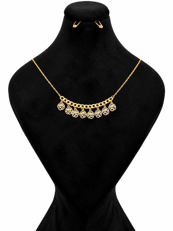 گردنبند زنانه طلا ۱۸ عیار گردنبند طلا كارتير و گل نلی گلد