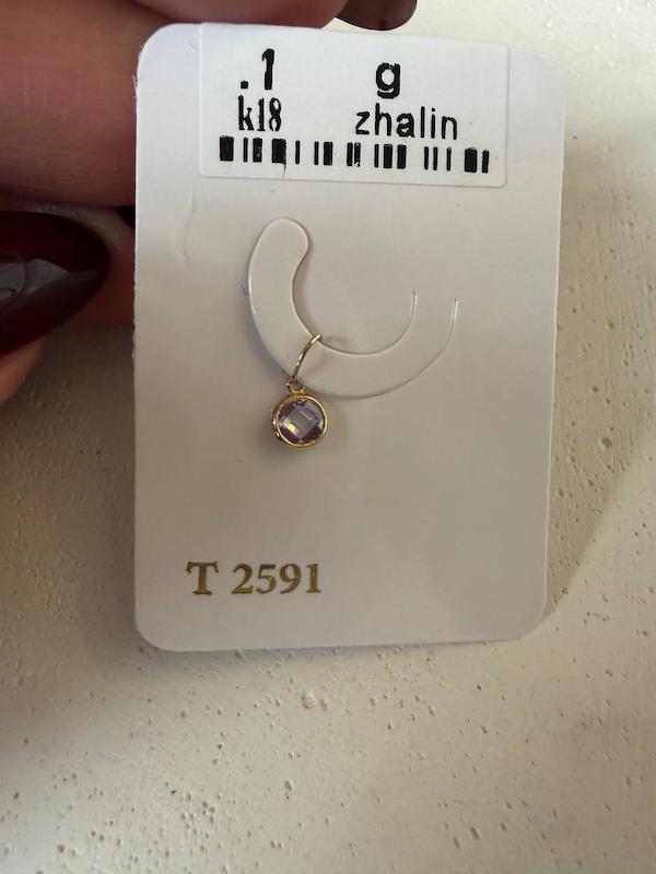 آویز زنانه طلا ۱۸ عیار مارکو گرد رنگ یاسی Matows_gold_gallery2