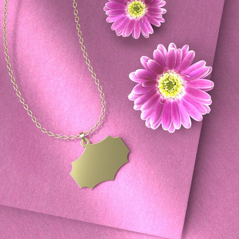 گردنبند طلا 18 عیار زنانه مدوپد مدل قاب کد P1336