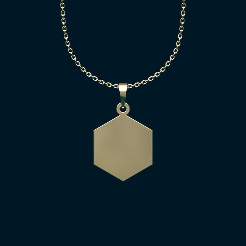 گردنبند طلا 18 عیار زنانه مدوپد مدل شش ضلعی کد SS1099