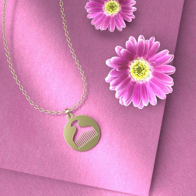 گردنبند طلا 18 عیار زنانه مدوپد مدل شانه کد SS1127