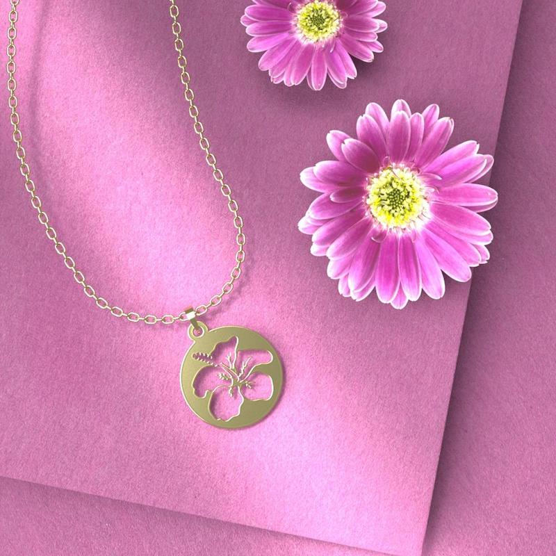 گردنبند طلا 18 عیار زنانه مدوپد مدل گل کد SS1138