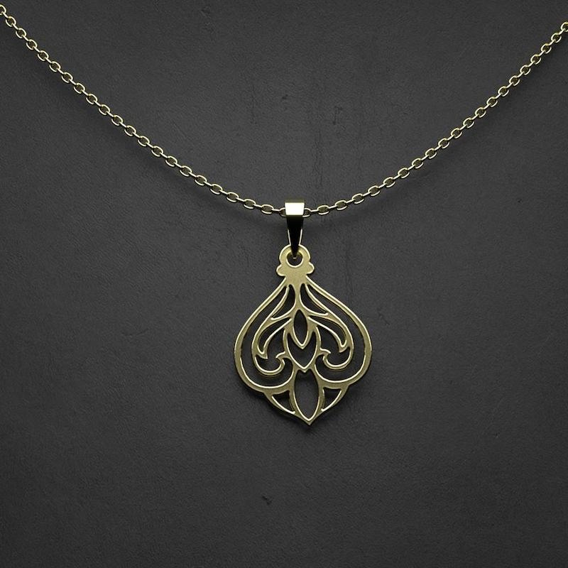 گردنبند طلا 18 عیار زنانه مدوپد مدل هندسی کد UU1109
