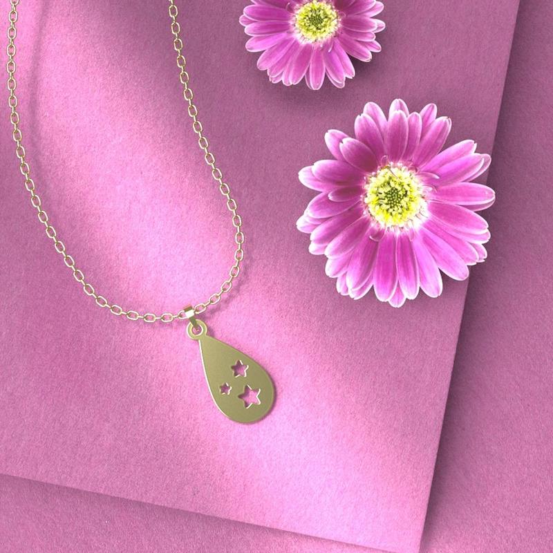 گردنبند طلا 18 عیار زنانه مدوپد مدل ستاره کد OO1061