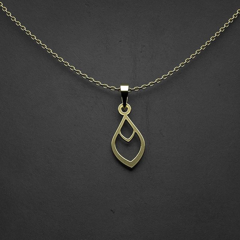 گردنبند طلا 18 عیار زنانه مدوپد مدل اشک کد PP1062