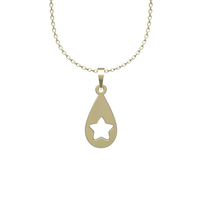 گردنبند طلا ستاره 18 عیار  کد OO1075