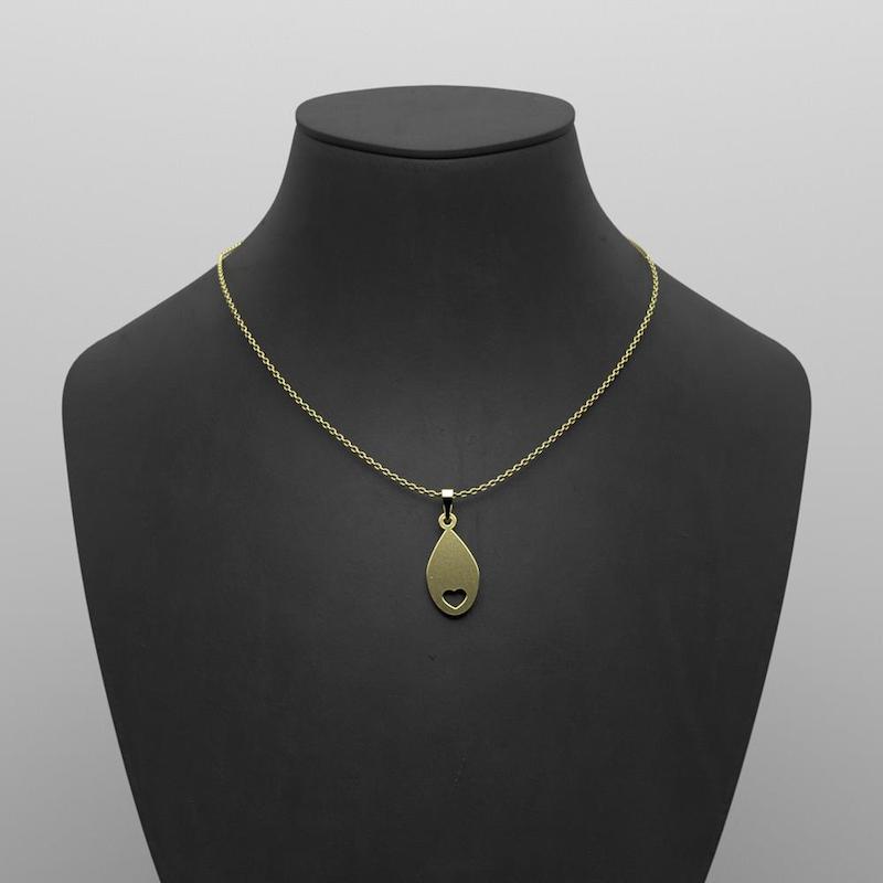 گردنبند طلا اشک 18 عیار  کد NN1118
