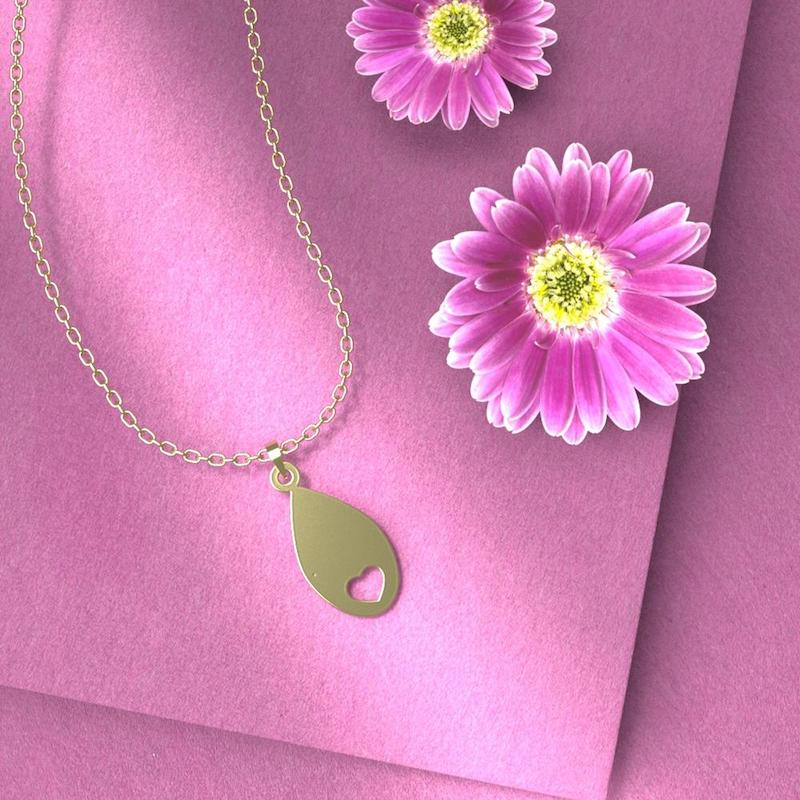 گردنبند طلا اشک 18 عیار  کد NN1118