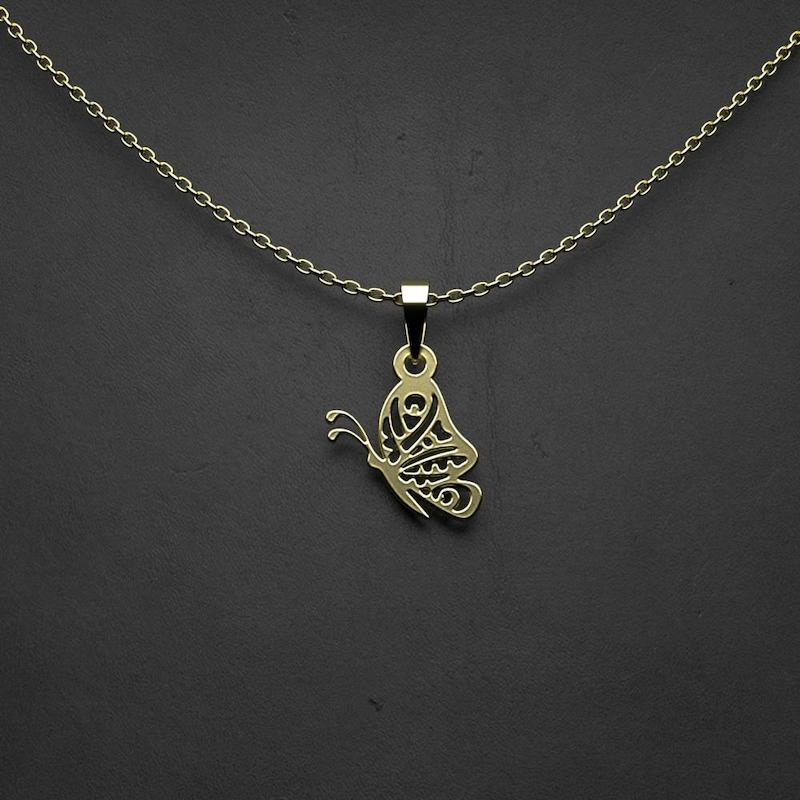 گردنبند طلا پروانه 18 عیار  کد NN1011