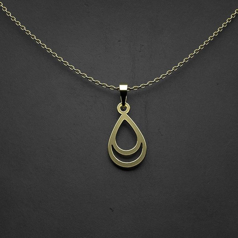 گردنبند طلا اشک 18 عیار  کد PP1018