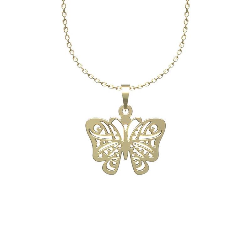گردنبند طلا پروانه 18 عیار  کد NN1050