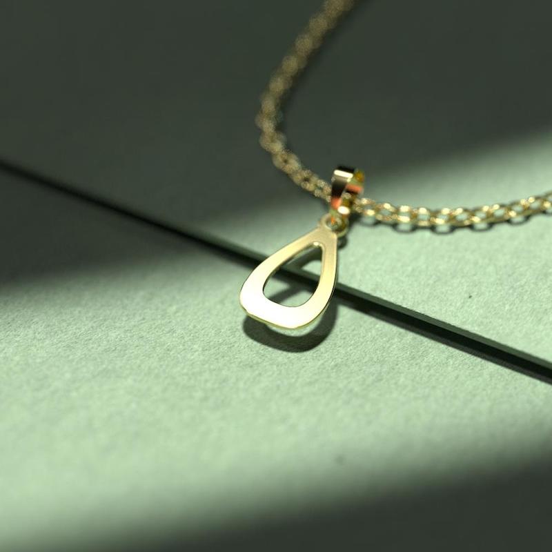گردنبند طلا اشک 18 عیار  کد OO1073
