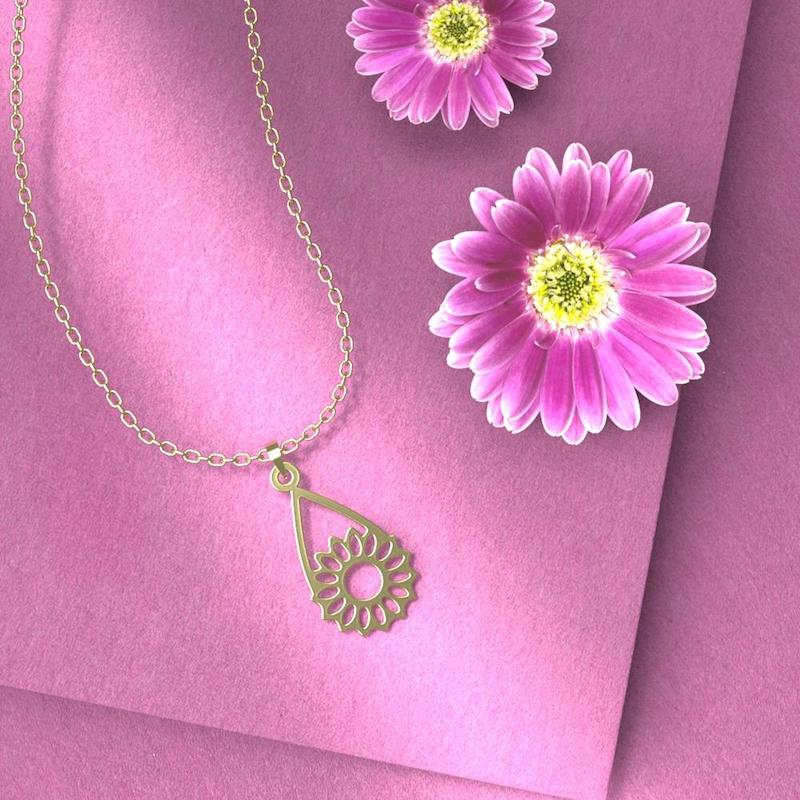 گردنبند طلا گل 18 عیار  کد NN1171