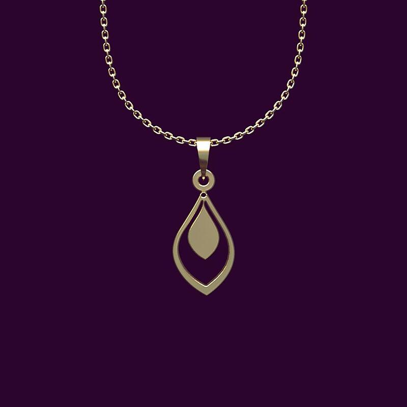 گردنبند طلا اشک 18 عیار  کد OO1156