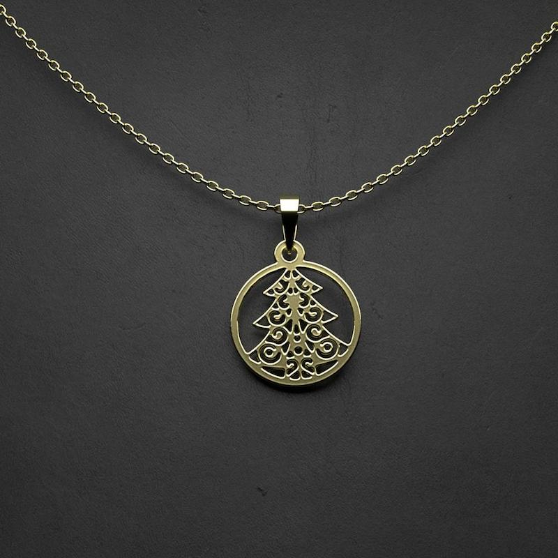 گردنبند طلا درخت کریسمس 18 عیار  کد NN1038