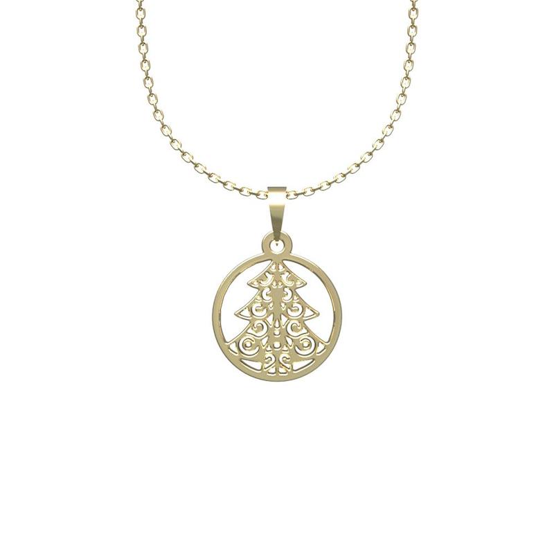 گردنبند طلا درخت کریسمس 18 عیار  کد NN1038