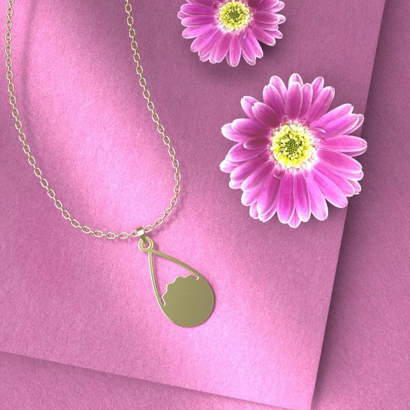 گردنبند طلا اشک 18 عیار  کد PP1129