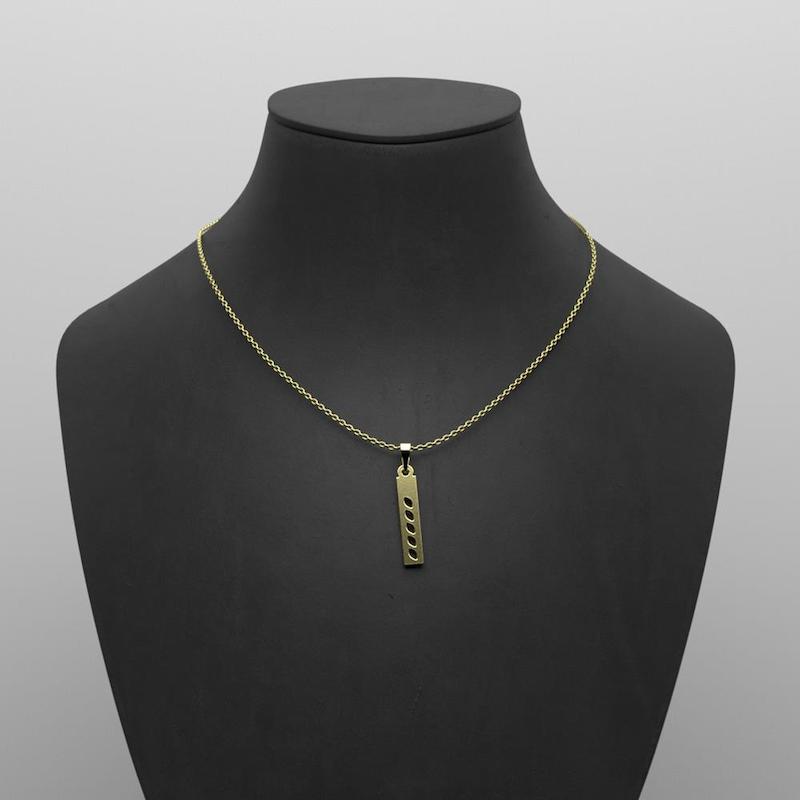 گردنبند طلا مستطیل 18 عیار  کد PP1124