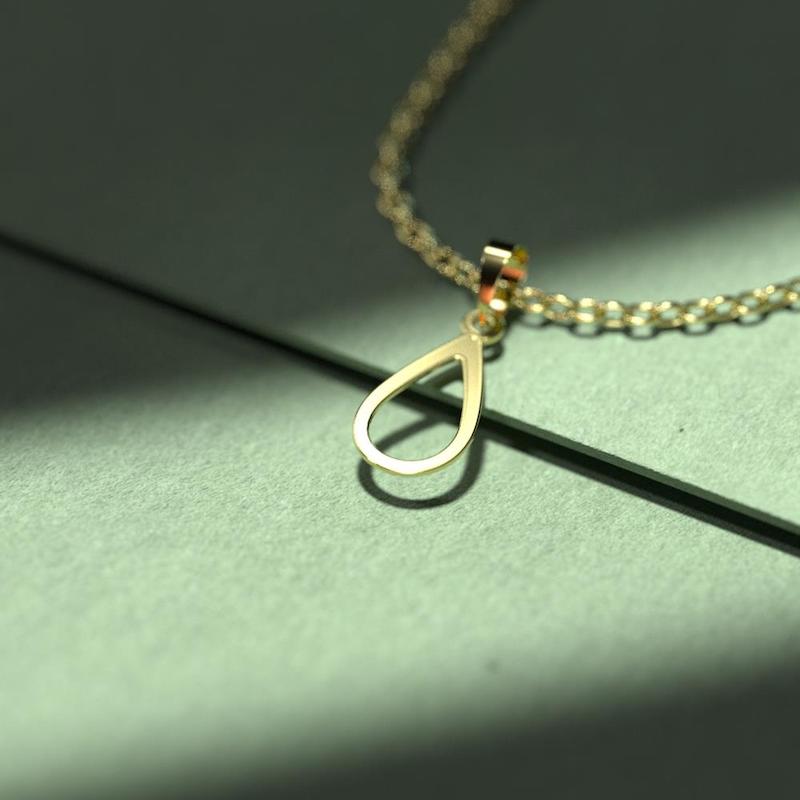 گردنبند طلا اشک 18 عیار  کد OO1126