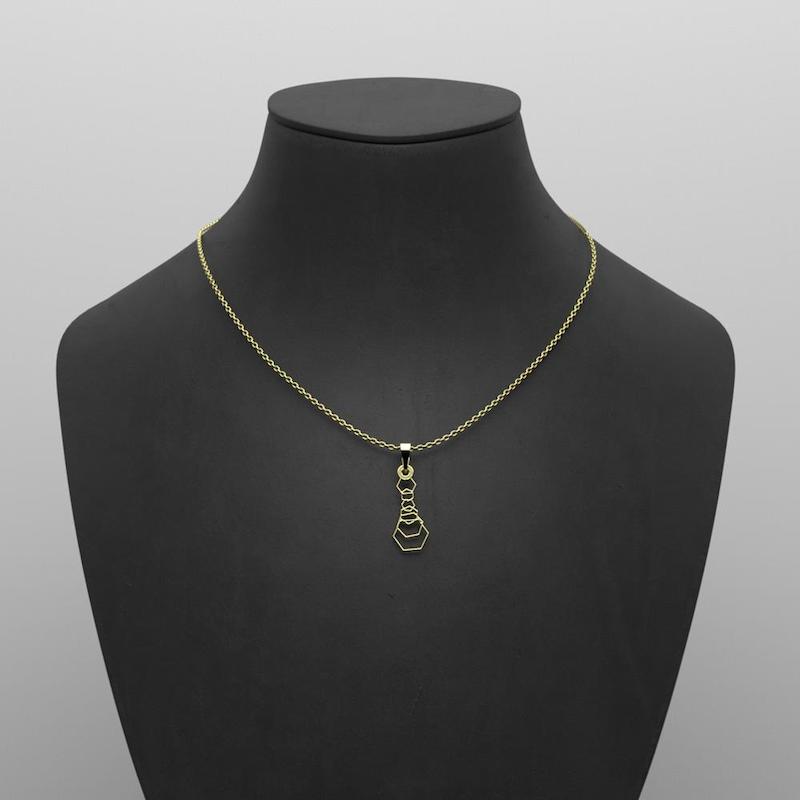 گردنبند طلا شش ضلعی حلقه ای 18 عیار  کد PP1208