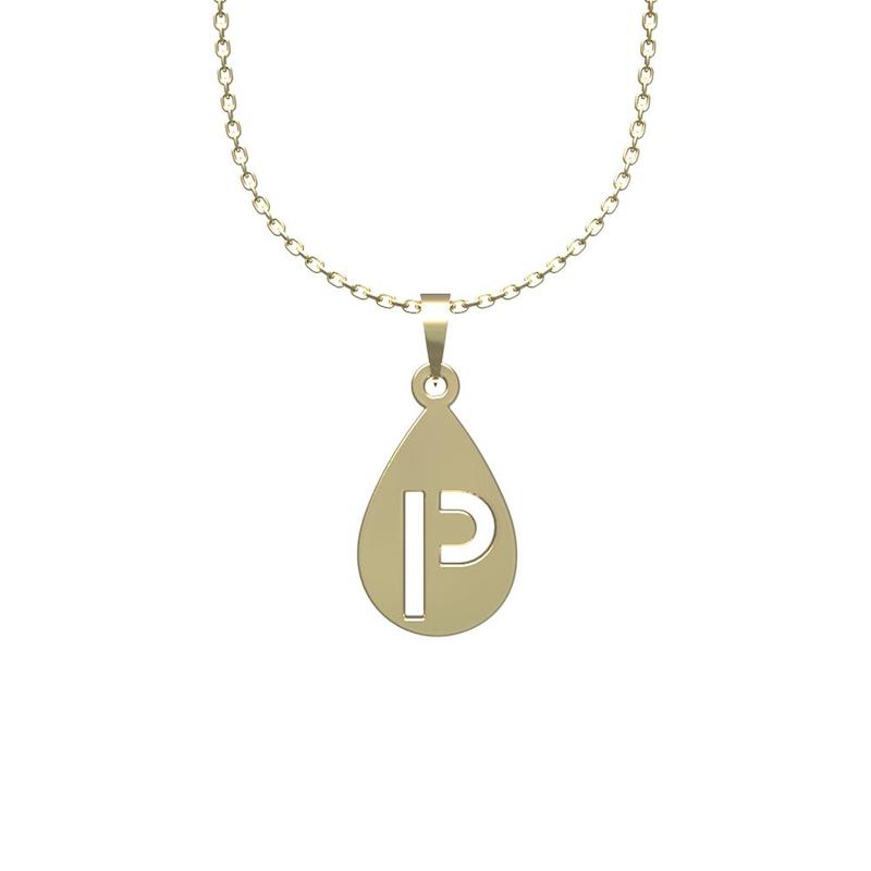 گردنبند طلا حرف p 18 عیار  کد QQ1267
